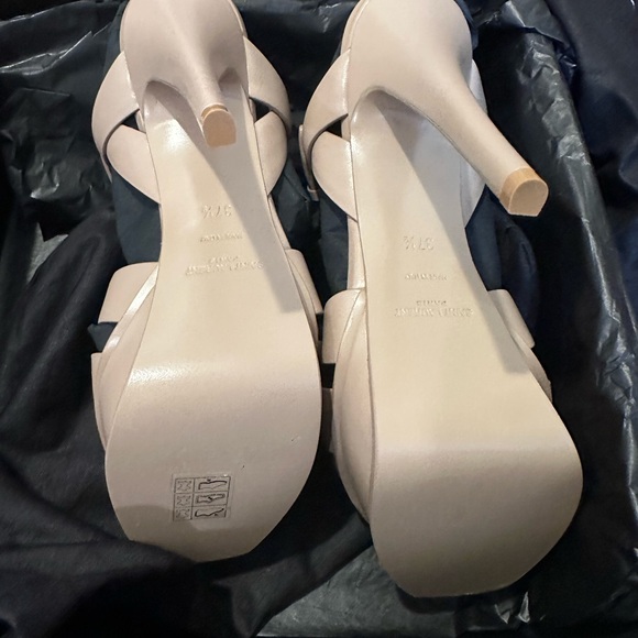 Saint Laurent Nude Strappy Platform Heels - Picture 4 of 7